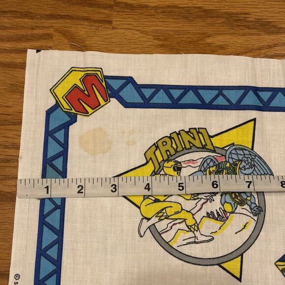 Vintage 1990s Mighty Morphin Power Rangers Fabric Panel Cotton Craft Appliques - Picture 8 of 8